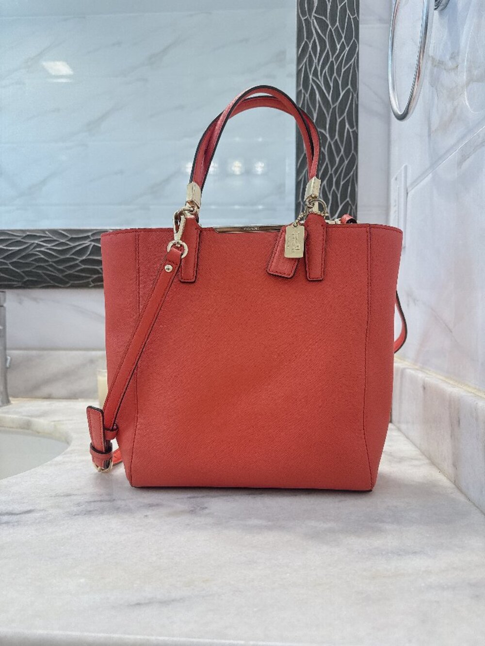 EUC Coach Madison Saffiano Leather Mini Tote Bag